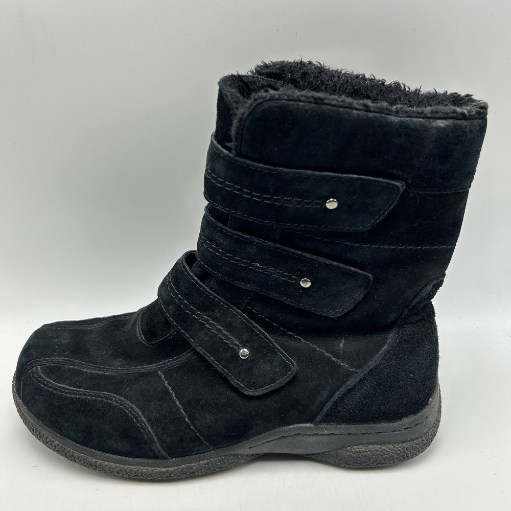 Propet Comfort Ankle Boot Women 7 XX Wide 4E Black Suede WC205 Cozy Warm